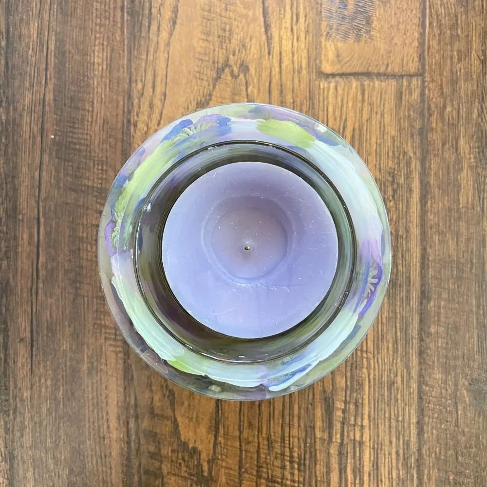 Lucite Floral Pillar Candle Holder